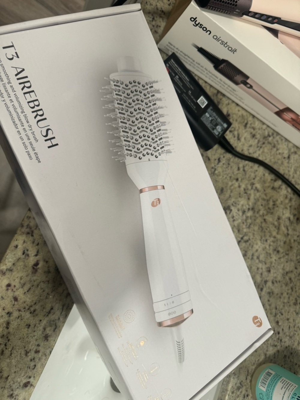 T3 White and Rose Gold Airebrush Heated Styling Brush